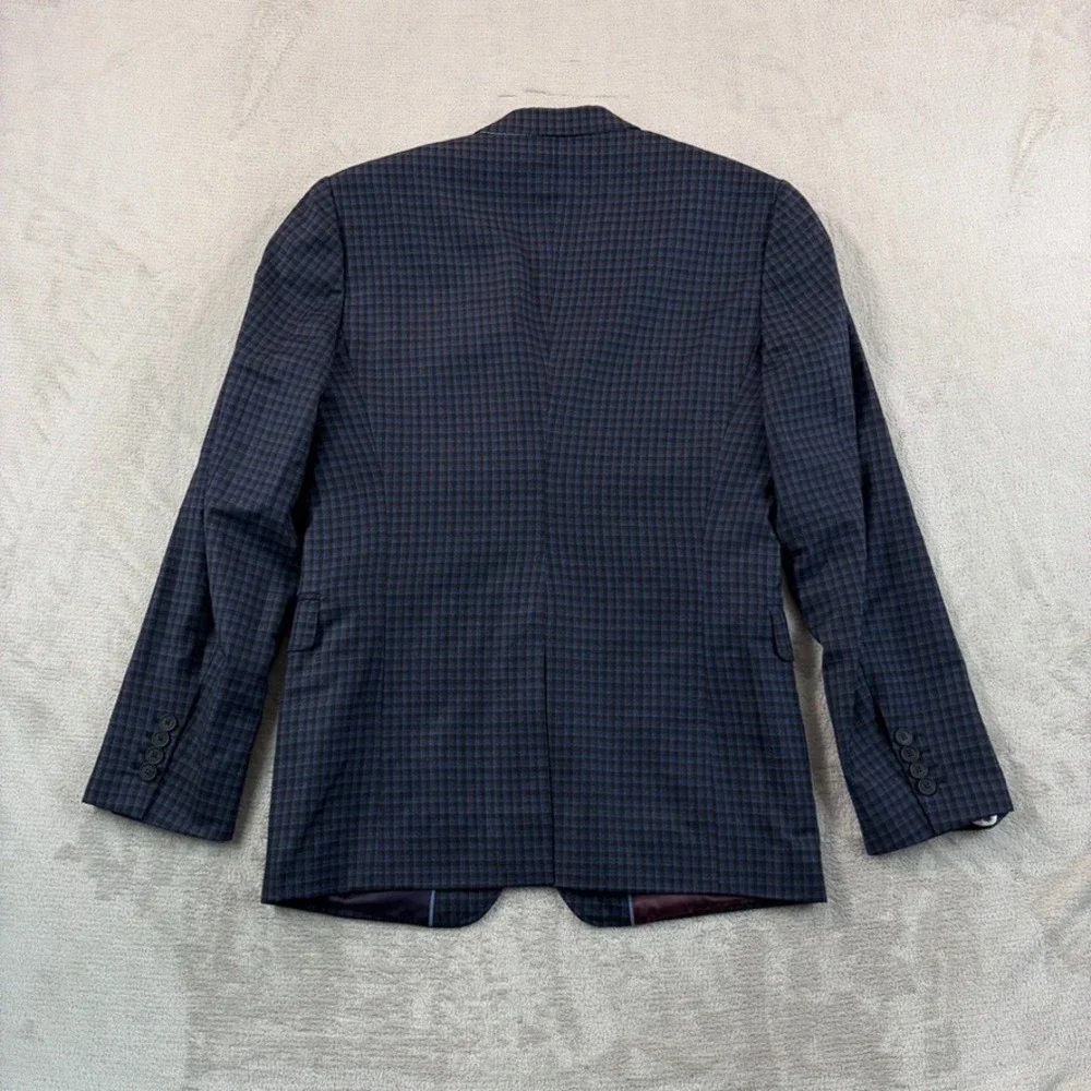 Paul Smith London The Byard Two Button Blazer Men 38R Blue Plaid Wool Made Italy